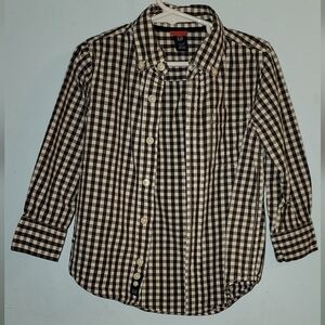 Baby Gap plaid long sleeve button down brown white shirt pocket